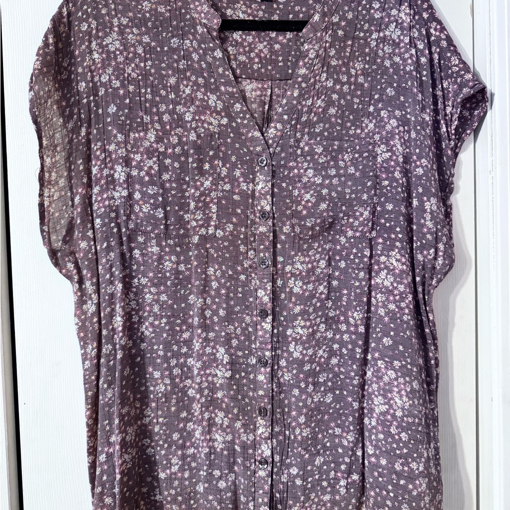 Torrid Purple Floral Blouse Size 1